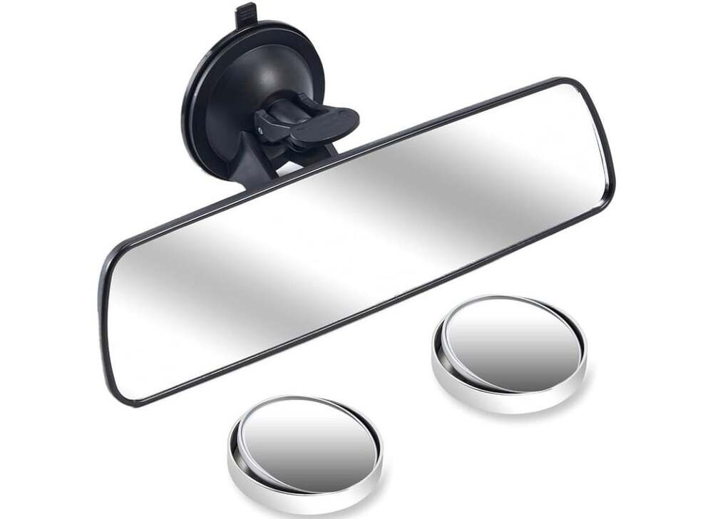 Universal Anti Glare Rear View Mirror With Suction Cup And Blind Spot Mirrors